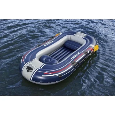 Bestway 3.07m x 1.26m treck x3 set (contents:1 boat,1 pair of oars,1 foot pump,repair patch)
